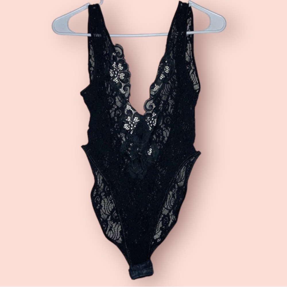 Vintage Black Lace Bodysuit